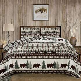 Market & Place 691201151679 3 Piece Reversible Quilt Set With Shams All-season Soft And Lightweight