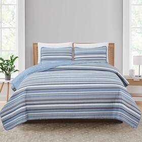 Market & Place 810083390901 3 Piece Reversible Quilt Set With Shams All-season Soft And Lightweight Bedsp