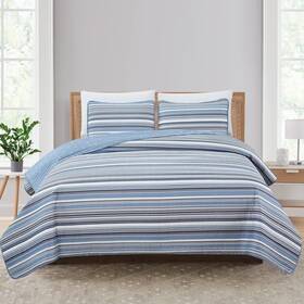 Market & Place 810083390918 3 Piece Reversible Quilt Set With Shams All-season Soft And Lightweight Bedsp