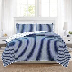 Market & Place 810083390994 3 Piece Reversible Quilt Set With Shams All-season Soft And Lightweight Bedsp