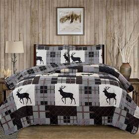 Market & Place 810083391069 And 3 Piece Reversible Quilt Set With Shams All-season Soft Li