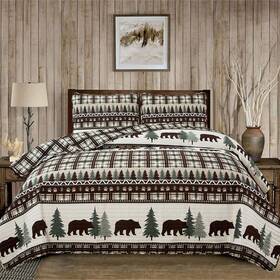 Market & Place 810083391205 3 Piece Reversible Quilt Set With Shams All-season Soft And Lightweight Bedsp