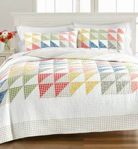 100138447fq Martha Stewart Collection Gingham Checker Patchwork Quilt Full / Queen