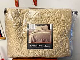 Martha Stewart 608381467100 Collection Lush Embroidery Bedspread - Twin Gold