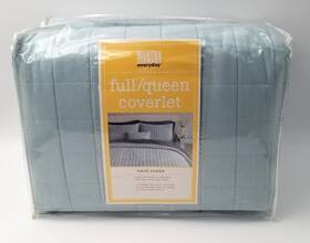 Martha Stewart 659857918268 Vtg Everyday Full/queen Faux Suede Coverlet Color Bright Sky New