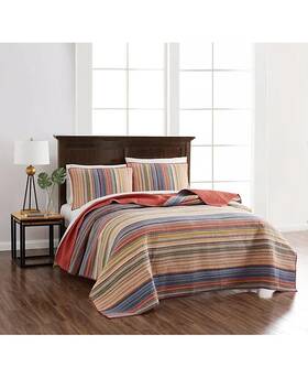 Martha Stewart 732999832880 Collection Hillside Manor Yarn Dye Stripe Quilt - King