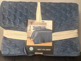Martha Stewart 733001229919 Collection Opal Velvet Queen Quilt Only 88 Inch X92