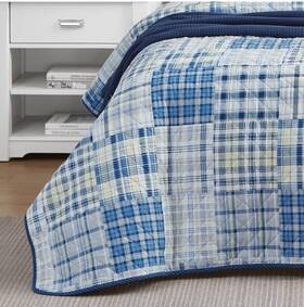 Martha Stewart 733002201761 Sailboat Patchwork Yarn-dyed Quilt Set Twin
