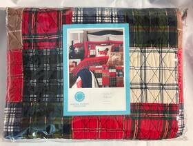 Martha Stewart 766360238414 Collection Plaid Patchwork Reversible Quilt Twin New 100% Cotton
