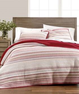 100104003tw Martha Stewart Collection Holiday Yarn-dye Twin/twin Xl Quilt Red