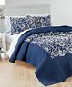 Martha Stewart Paisley Vine Crewelwork Twin Quilt Navy Blue
