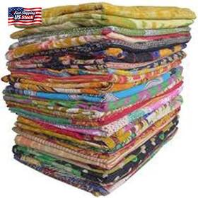 Marubhumi 445006647607 10 Pieces Mix Lot Of Indian Kantha Quilts Cotton Bed Cover Throw Old S