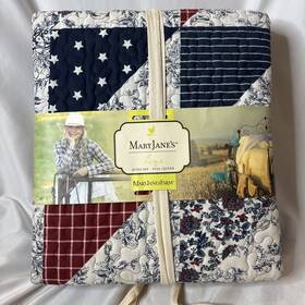Mary Janes Home 041808968666 3pc Full/queen Patriotic Patchwork Quilt 88x90 Inch And 2 Shams