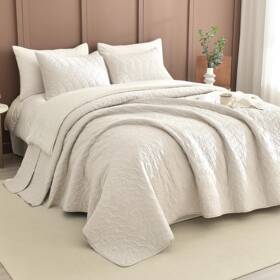 120x120wheat Masaca B0dczk3b8w Oversized King Quilt Bedspread Leaf Pattern3