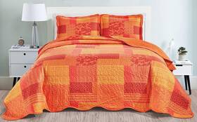 Masterplay 039853734480 3-piece Fine Printed Oversize 115 X 95 Quilt Set Bedspread Cove