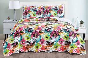 Masterplay 039853734749 3-piece Fine Printed Super King Size Quilt Set 115 X 95 Oversize
