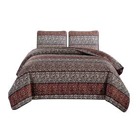 Masterplay 039853737863 3-piece Animal Print 90 X Quilt Set Bedspread Coverlet Queen