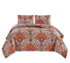 Masterplay 039853737979 3-piece Fine Printed 104 Inch X 90 Quilt Set Bedspread Coverlet King