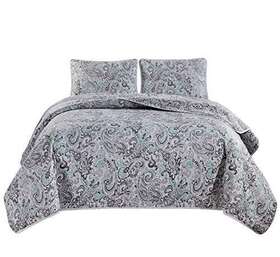 Masterplay 039853738020 3-piece Fine Printed 104 Inch X 90 Quilt Set Bedspread Coverlet King Size Bed Co