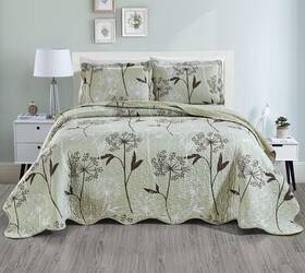 Masterplay 039853738181 2-piece Fine Printed Twin Size Quilt Set Bedspread Coverlet Bed Cover Sag