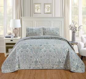 Masterplay 039853738518 3-piece Full Size Quilt Set Velvet Bedspread Coverlet Fine Printed Warm Winte