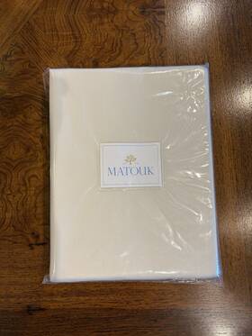 3845 Matouk 100000297009 Park Slope Twin Coverlet Pique White/blue 72 X 92 Brand New