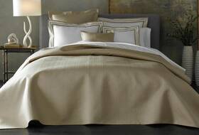 Matouk 728455618297 Alba King Quilt 112 Inch X99 Champagne Nocturne 600tc Cotton Sateen New