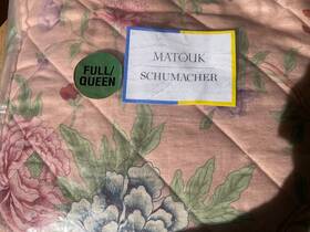 Msc037 Matouk Simone Quilt/bedspread 100% Linen Apricot Msrp 725 Nwt Queen/full