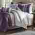Mck139125 Ffg Bedroom Furniture California King Size Comforter Set Bed Bag Purple Gray Stripes
