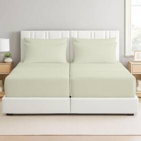 Mdsplitsheet-104 Md Home Decore Split Cal King Sheets- California Sheets Sets For Adjustable Bed- 16 Inch Dee