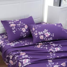 Meishang 753326726993 Twin Sheet Set - Floral Sheets Deep Pocket Ultra Soft Brushed Microf