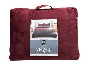 Members Mark 193968297275 3-piece Velvet Quilt Set Full/queen