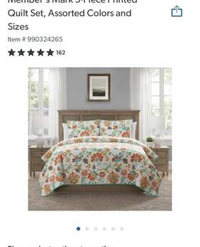 193968289768-p Members Mark Ny Reversible Printed Patterned Microfiber Quilt Set 3pc New