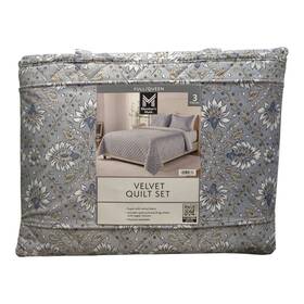 193968506728-p Members Mark Ny 3-piece Printed Velvet Quilt And Matching Sham Sets Full/queen