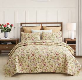 Merry Home 768649399076 3-piece Quilt Sets With 2 Pillow Shams - Boho Reversible Soft And Lightweight