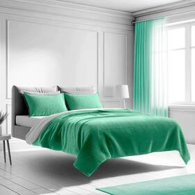 00850020275281 Mezzati Bedspread Coverlet Set Carnival Aqua Prestige Collection - Comforter Bedd Inch