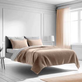 Mezzati 445011482453 Beige Bedspread Set King/cal King - Prestige Microfiber 3-piece Bedding