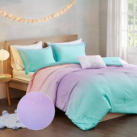 Mz10-0595 Mi Zone Kids Twin Comforter Set Reversible Bed Metallic Glitter Ombre Pr