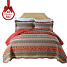 Mi020 Red-k Mixinni Cotton Piece Striped Boho Style Bedspread Quilt 689549739888