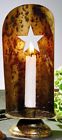 Mk-30-639 Market Street Antique Brass Taper Candle Holder With Punched Star