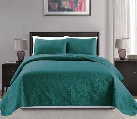 Mk Home 635309746214 Collection 3pc Full/queen Over Size Diamond Bedspread Bed Cover Embossed S