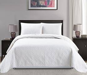 X106 Mk Home 635309760975 Collection 3pc King/california King Over Size 118 Inch Diamond Bedspread