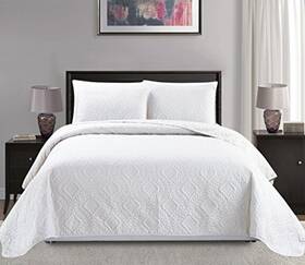 X106 Mk Home 635309765437 Collection Size Over 100 Inch 3pc Diamond Bedspread Full/queen White