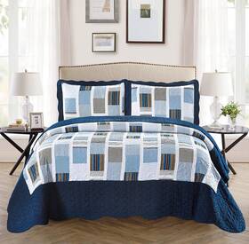 Mk Home 635309787637 Collection 3pc King/california King Oversize Reversible Quilted Bedspread