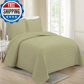 Mk Home B0dm9sjr6k Collection Embossed Modern Quilt Oversized Coverlet Bedspread Set