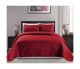 Comin18ju028995 Mk Home Collection 3pc Full/queen Over Size Diamond Bedspread Bed Cover Embossed S