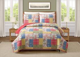 Modern Heirloom 041808201688 Farmhouse Florals Quilt With 1 Sham Patchwork Printed 2-piece All Seasons Mi