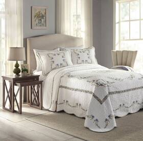 Modern Heirloom 041808712139 Heather Embroidered Bedspread - Lightweight Breathable All Seasons Bedding T