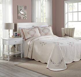 Modern Heirloom 696736577550 Collection Angela Bedspread King Cream
