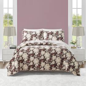 A023923brnds Modern Heirloom Rambling Rose Quilt With 2 Shams Floral 3-piece All Seasons